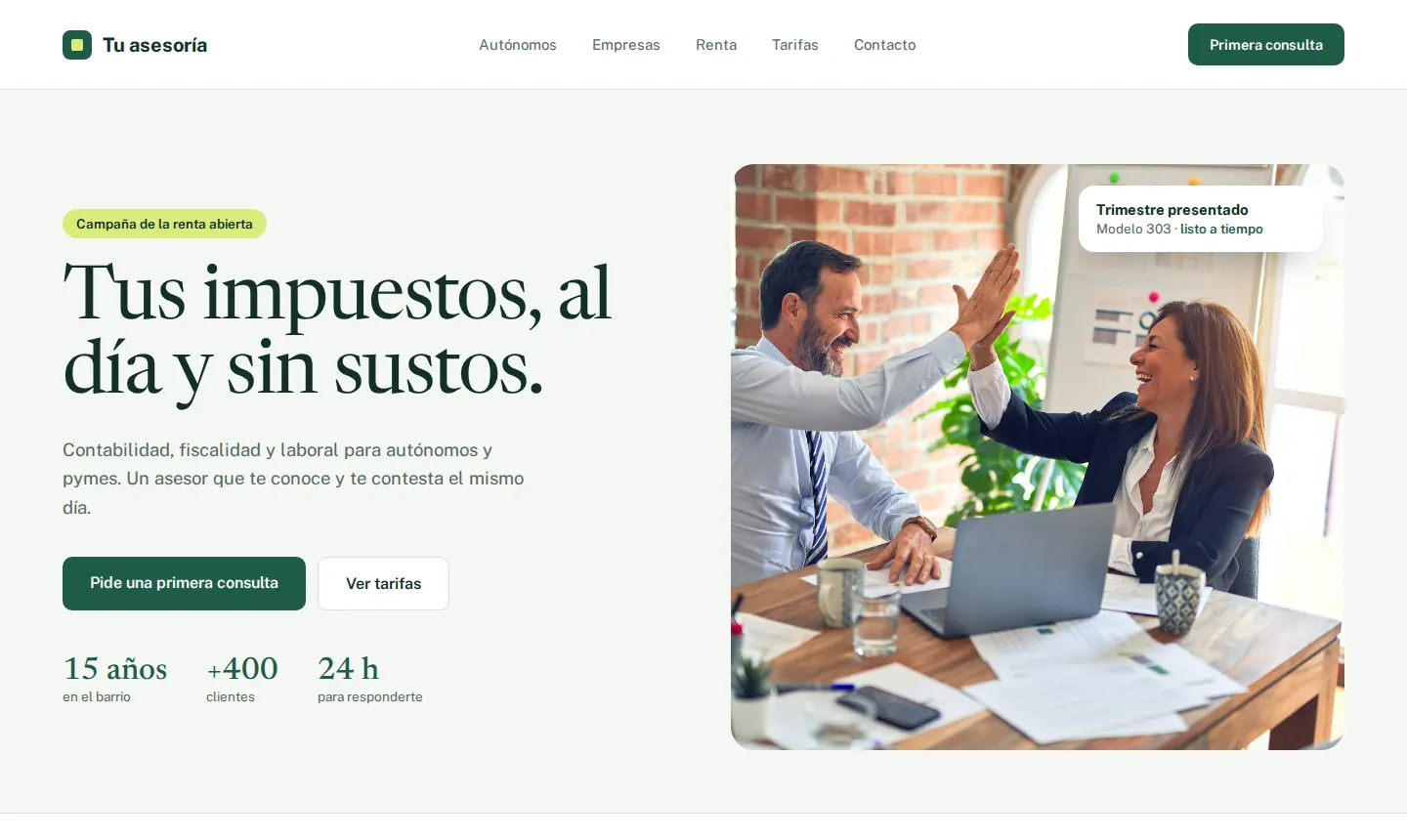 Ejemplo de web para una asesoría